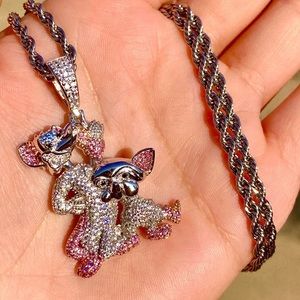 Gold Plated Pinky & The Brain Pendant